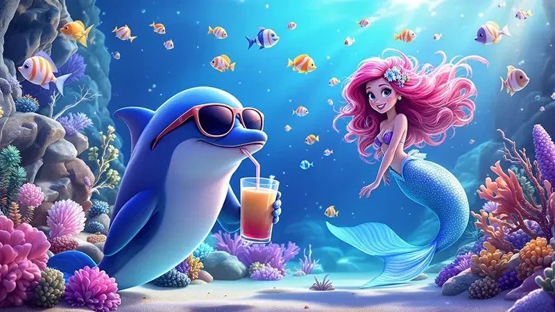 Arena tembak ikan dengan sasaran ikan di layar permainan